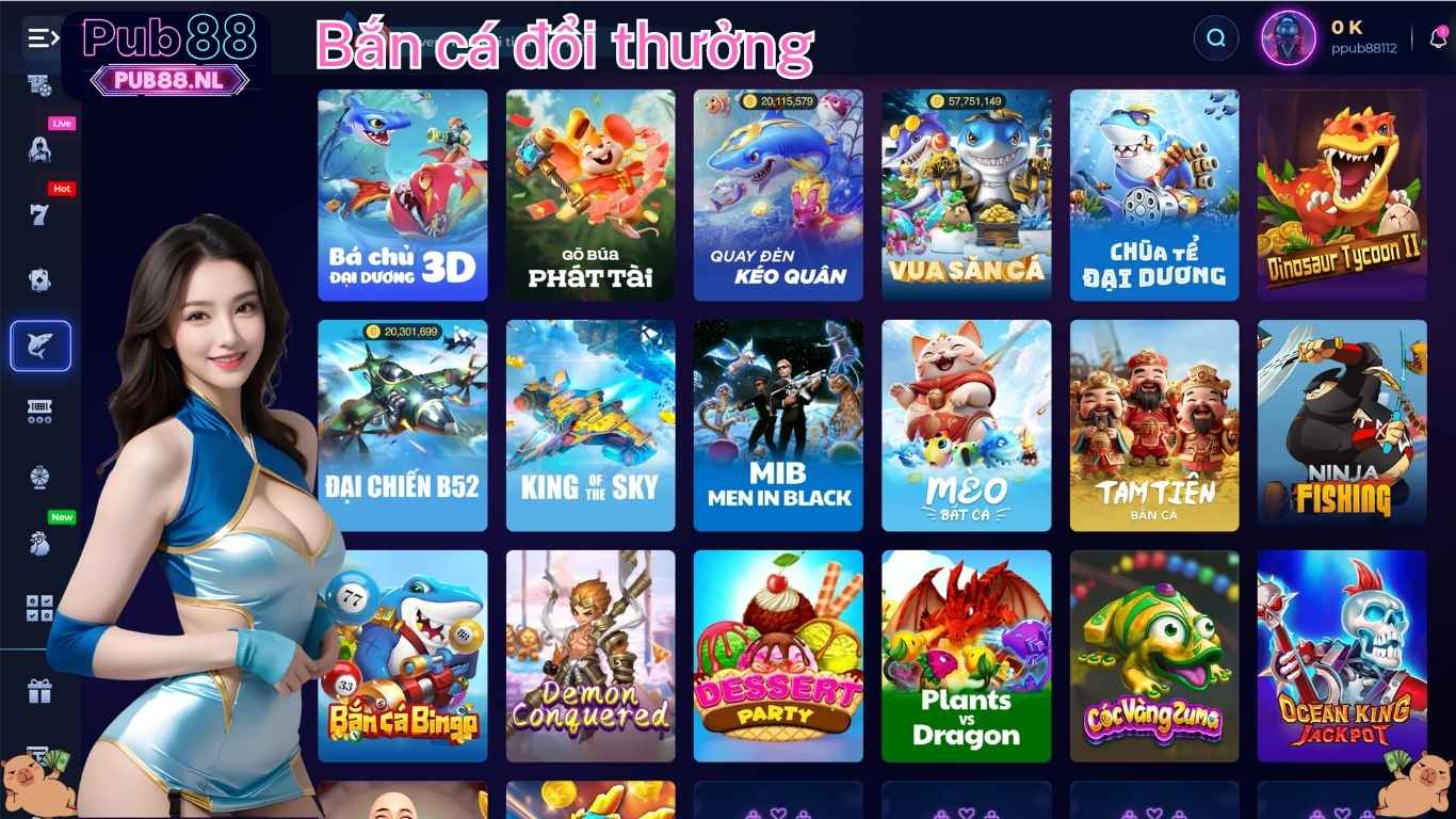 Các trò chơi bắn cá Pub88 phổ biến