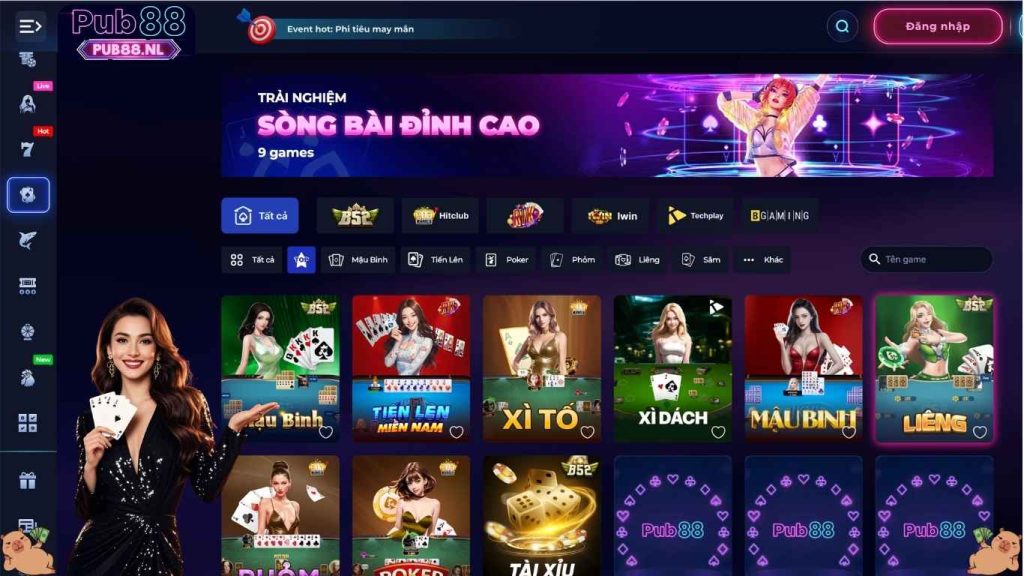 Sơ lược sảnh game bài đổi thưởng Pub88
