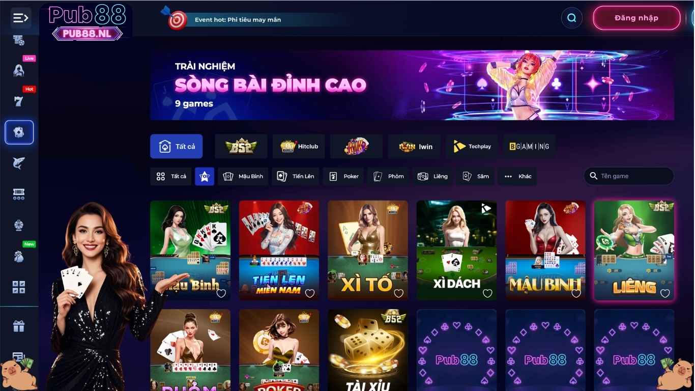 Sơ lược sảnh game bài đổi thưởng Pub88