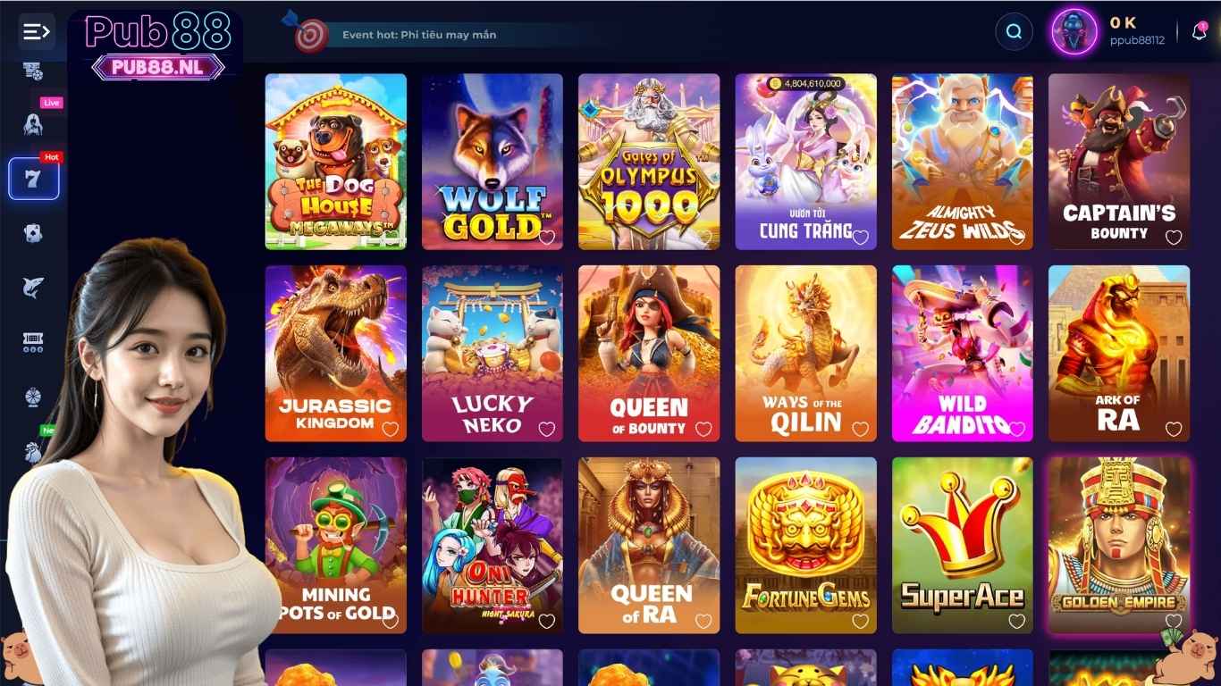 Các tựa game nổ hũ đổi thưởng Pub88 phổ biến