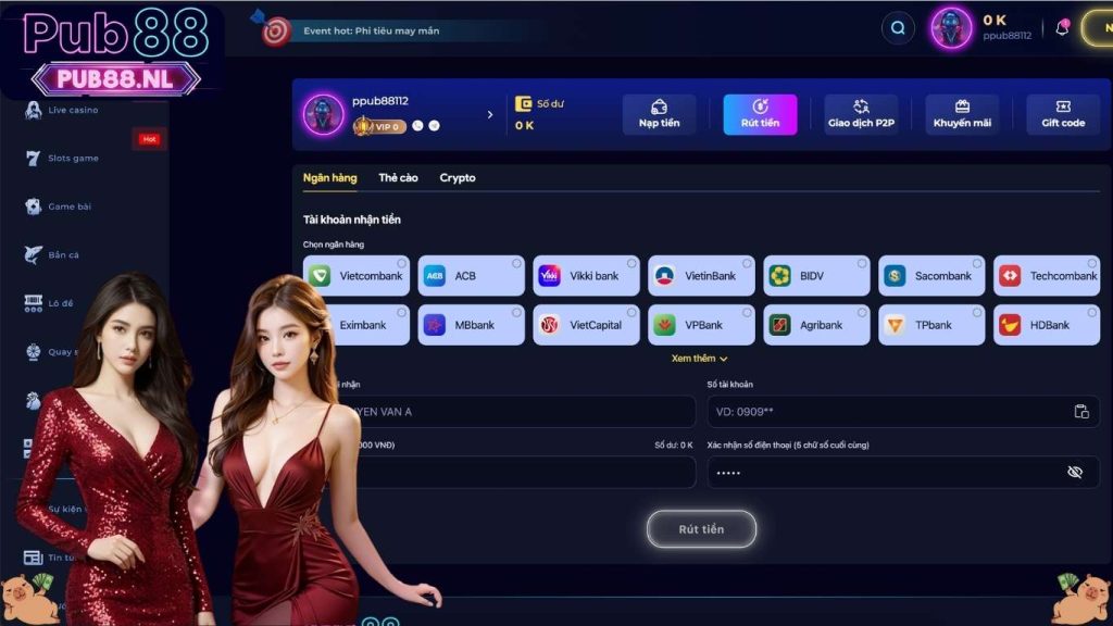 Điều kiện để rút tiền nhà cái Pub88