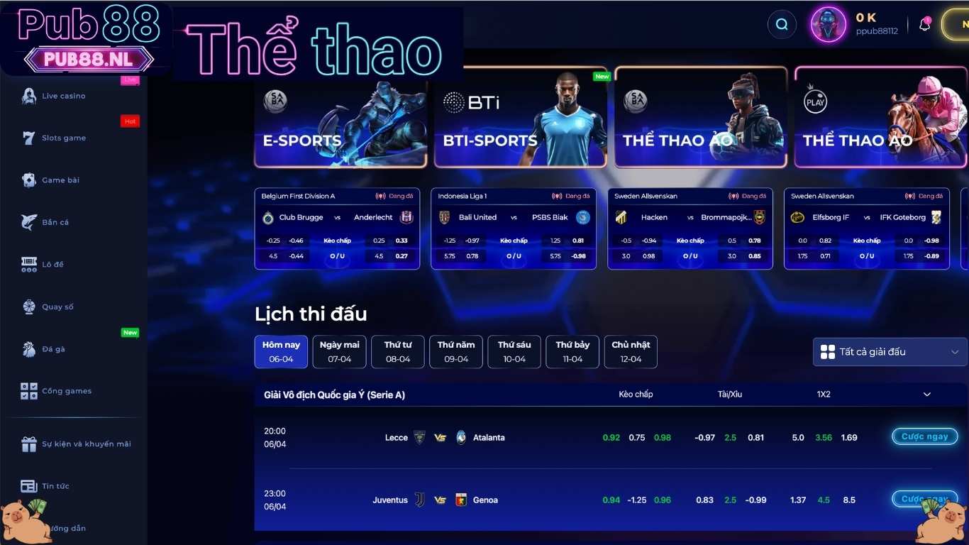 Ưu điểm nổi bật khi cá cược thể thao Pub88