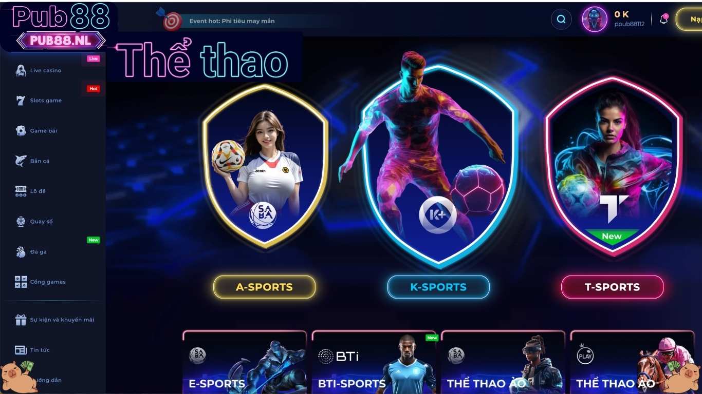 Thể thao Pub88 - Sảnh cá độ chuyên nghiệp 2026